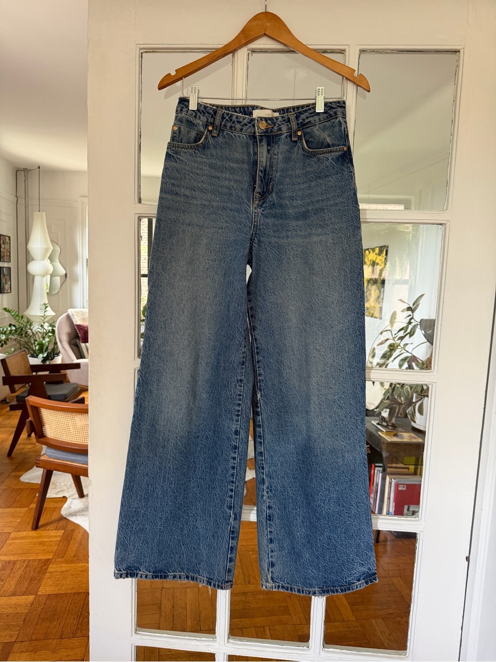 Zara Wide-Leg Jeans in Blue Wash
